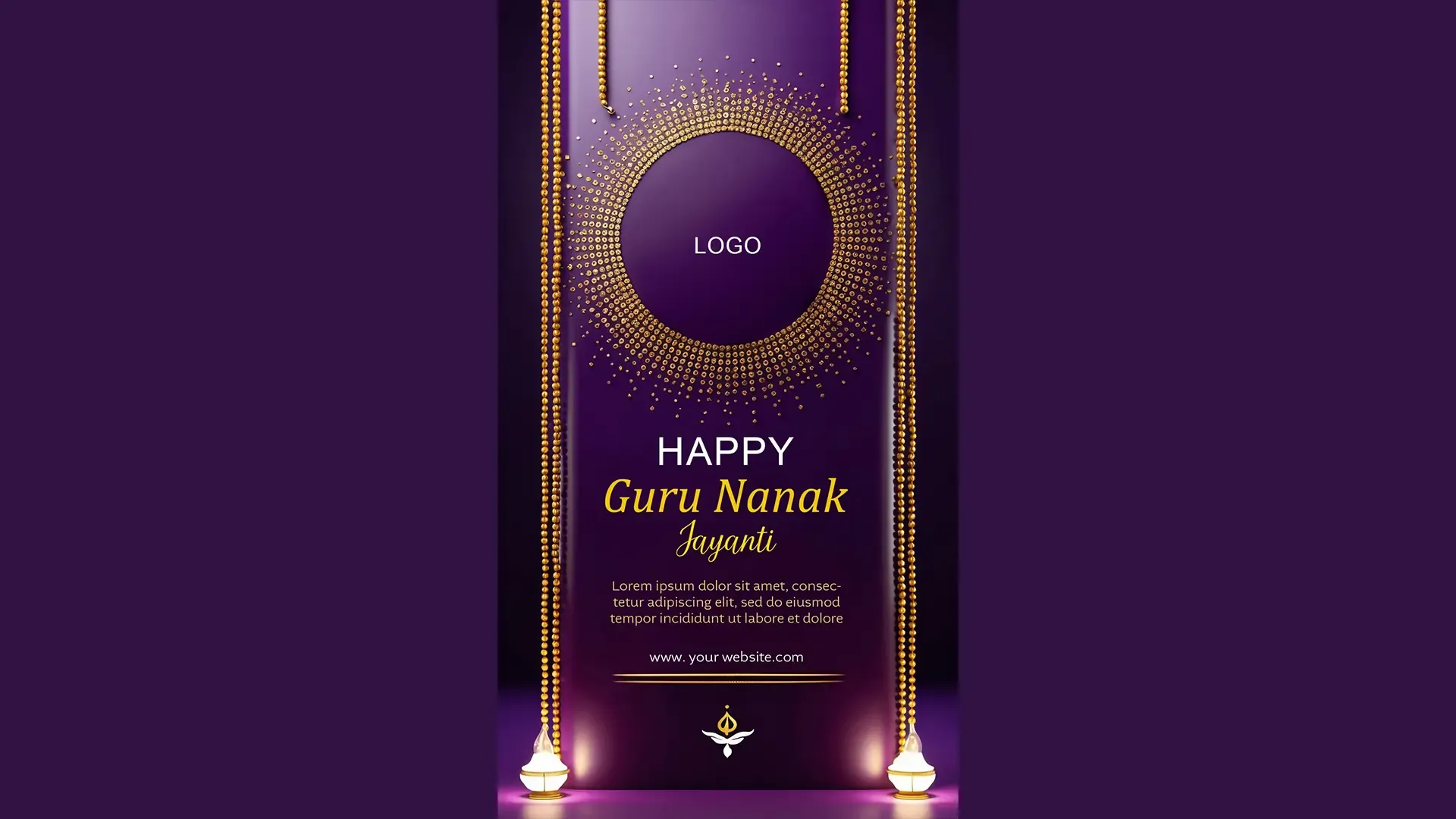 Golden Radiance Happy Guru Nanak Jayanti Greeting Card Instagram Story image